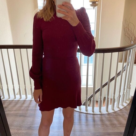 Reformation Maya Dress Maroon Sz XS - Picture 3 of 5